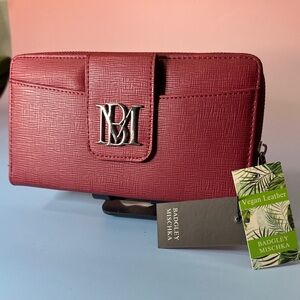 Badgley Mischka Burgundy Vegan Leather Wallet